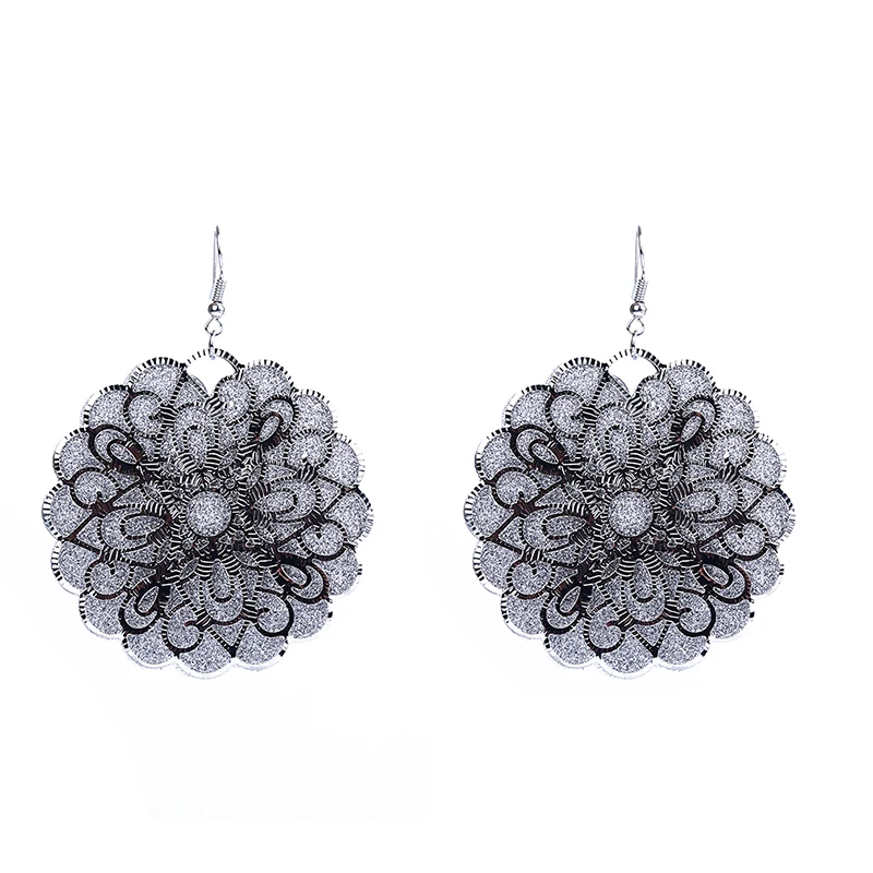 Женские винтажные серьги подвески ажурный цветок|Серьги-подвески| |