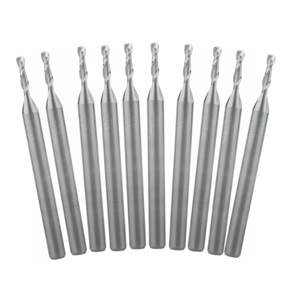 

10pcs/lot 3.175*1.5*6mm 2 flute ball nose cnc bits, carving bits, end mill cutters, engraving tools, cnc router tools, free ship