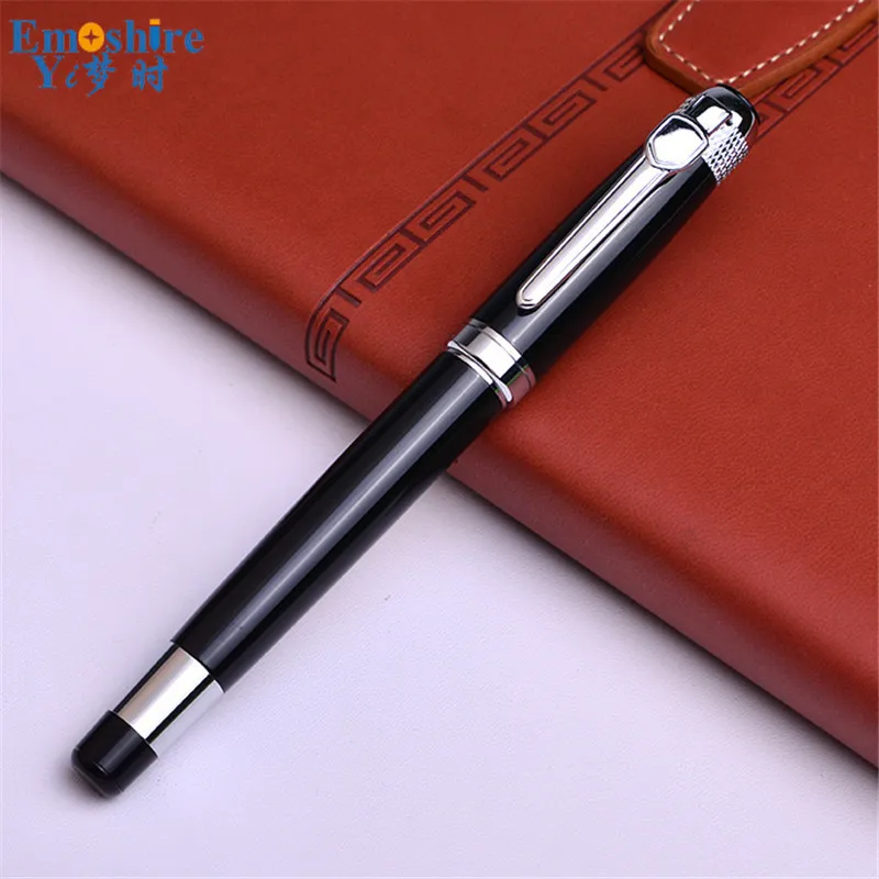 Деловая черная авторучка Подарочная металлическая рекламная гелевая ручка