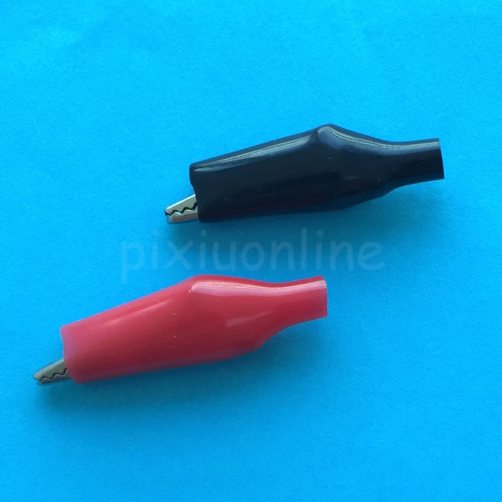 

2pcs K747Y Dust Crocodile Clip Black and Red 3.5 Length for DIY maker and Electric Amateur