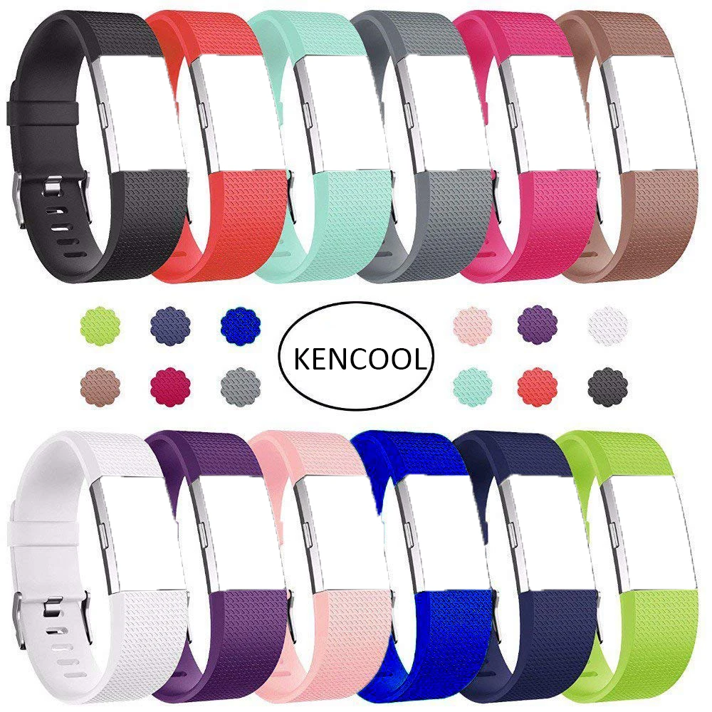 Аксессуары для наручных браслетов, набор KENCOOL 12 шт. Сменные аксессуары для наручных браслетов ремешок для Fitbit Charge 2