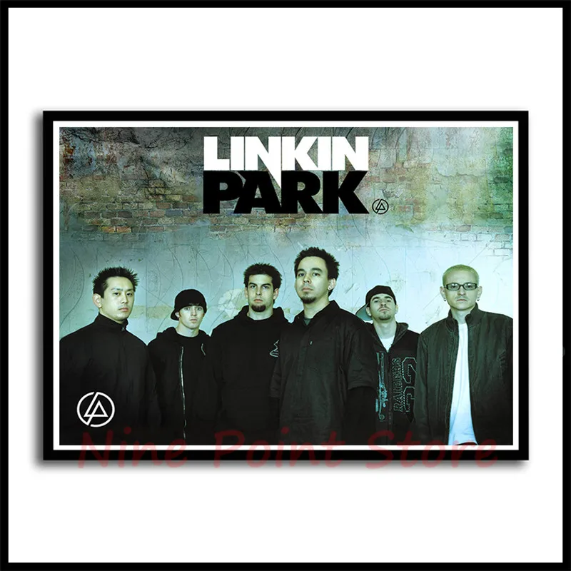 Рок-Группа Linkin Park с белым покрытием бумажные плакаты постер для бара/Кафе Ретро плакат декоративной живописи бескаркасные - Цвет: Непроницаемый