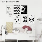 Милый абстрактный панда, холст, картина, холст, Постер и печать, детская комната, детская спальня, Настенная картина, украшение для дома