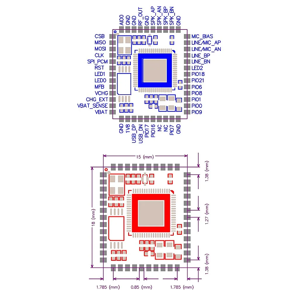 CSRA64215 стерео Bluetooth 4,2 аудио модуль BTM625-B aptx-ll модуль ies/дифференциальный выход TWS