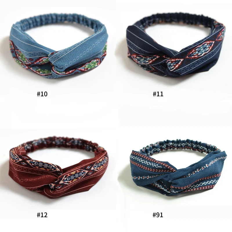 Новый Топ бантик Тюрбан повязка на голову с цветочным узором эластичная обруч в