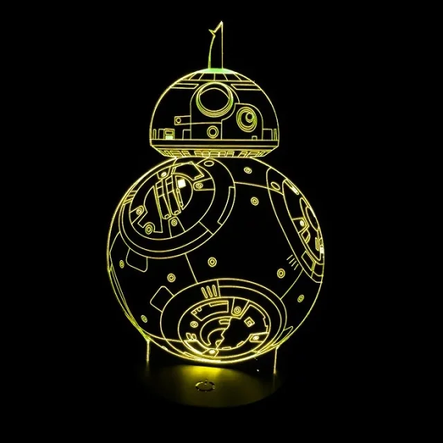 Звездные войны 3D иллюзия светодиодный ночник BB8 Walker Дарт Вейдер R2D2 Сокол