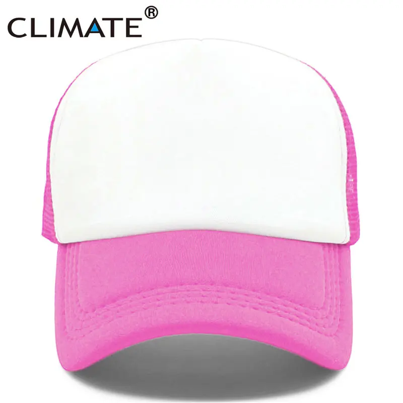 Rose Blank Cap Климата пустой шляпы водителя грузовика камуфляжные папа Шапки Семья DIY шапки Для мужчин Для женщин малыш детская одежда в стиле хип-хоп, шапка одноцветная без логотипа пустые крышки - Цвет: Rose Blank Cap