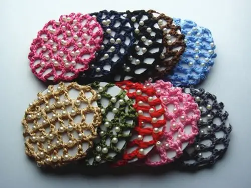 

100 шт новая Женская Девушка волос булочка Snood белый жемчуг покрытие волос для Балет Танцы Фигурное катание вязание крючком U выбрать 12 красив...