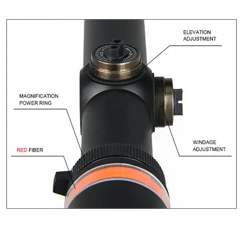 1.5-6x24 rifle scope with red fiber sight optical air rifles guns riflescopes hunting gz10264 | Спорт и развлечения