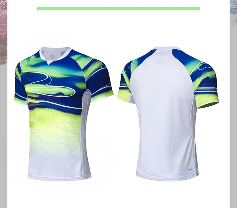 Li-Ning, мужские футболки для бадминтона, для фанатов сборной команды, версия на сухой дышащей подкладке, Спортивная футболка для соревнований, AAYP071 MTS3084