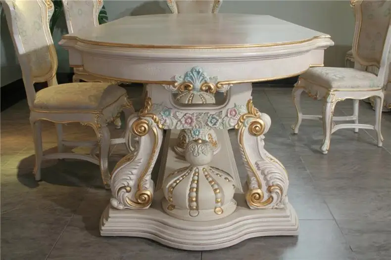 Европейский Суд Резное Дерево Ручной Работы Обеденный Стол Итальянский