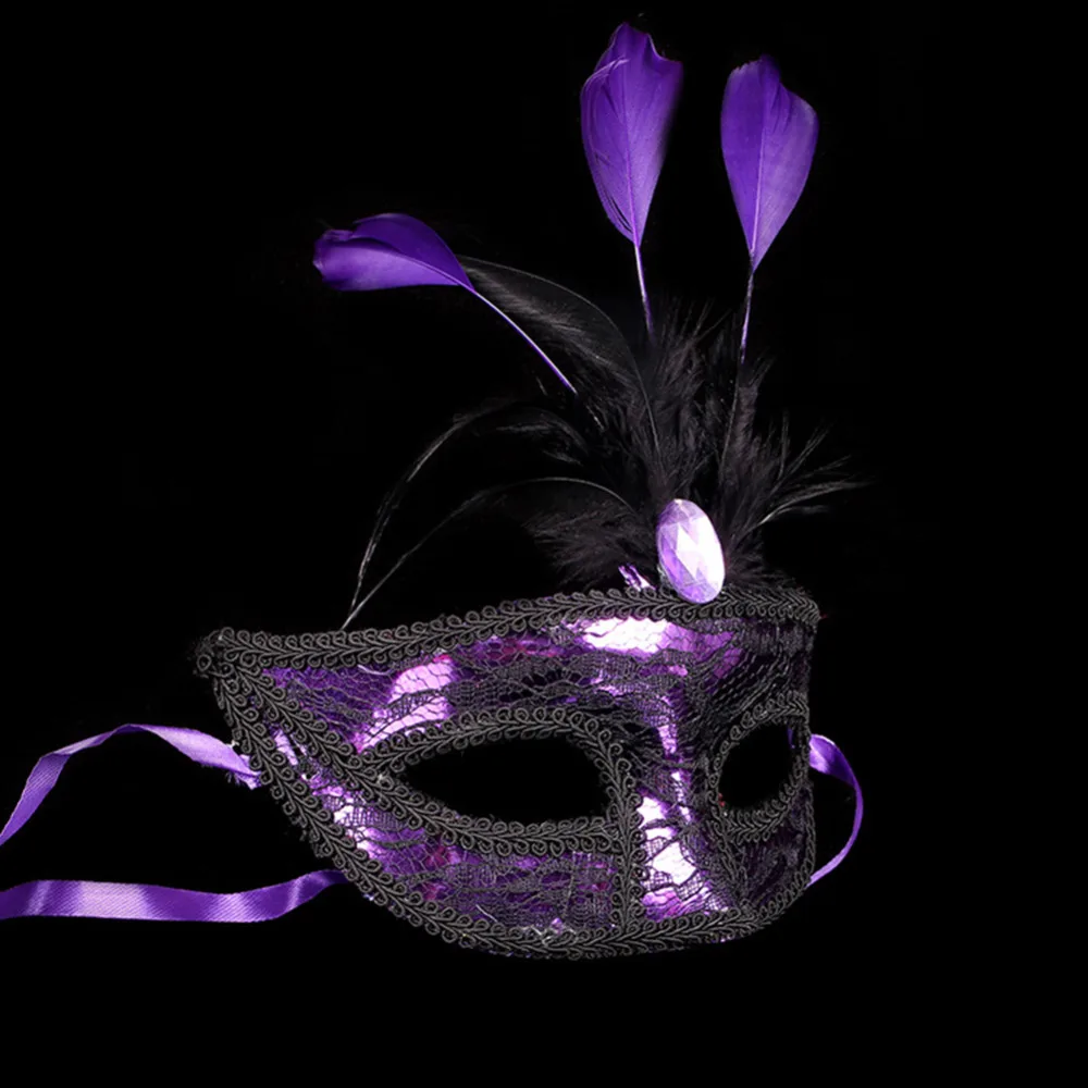 Новинка 2017 мини маска с перьями кружевная Жемчужная Маска бахромой венецианская