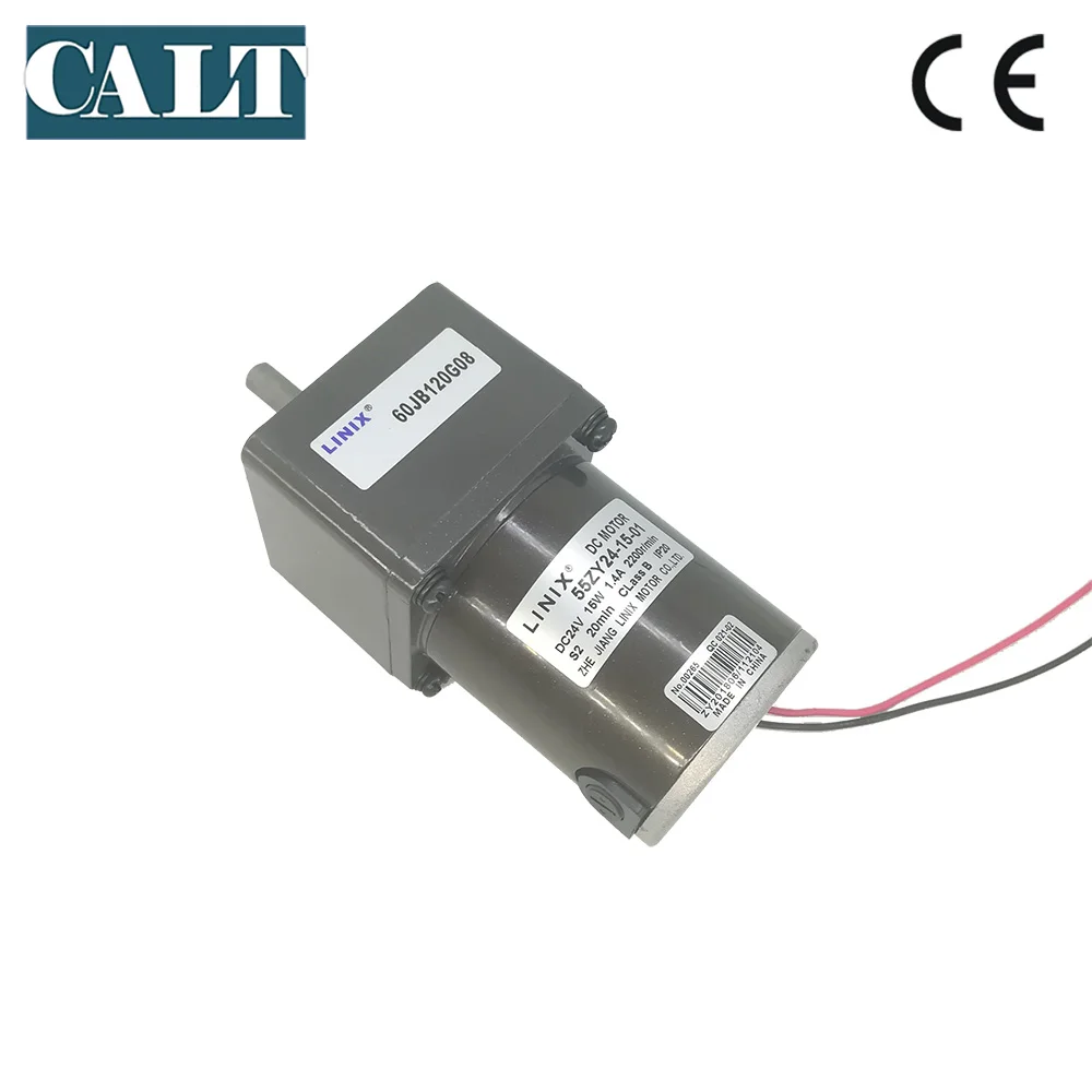 Высокое Качество Linix DC 24V 15W мотор редуктор 55ZY24 15 01 8 мм вал 2200 об/мин постоянного