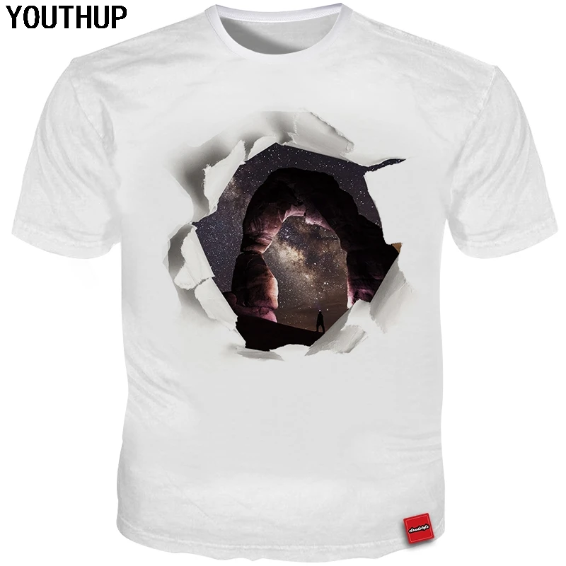 Лето 2020 забавная футболка YOUTHUP для мужчин и женщин крутая с 3d принтом отверстиями