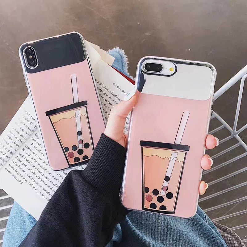 Косметическое зеркало мягкая задняя крышка чехол для телефона iphone 6 6S 7 8 Plus XS X MAX XR