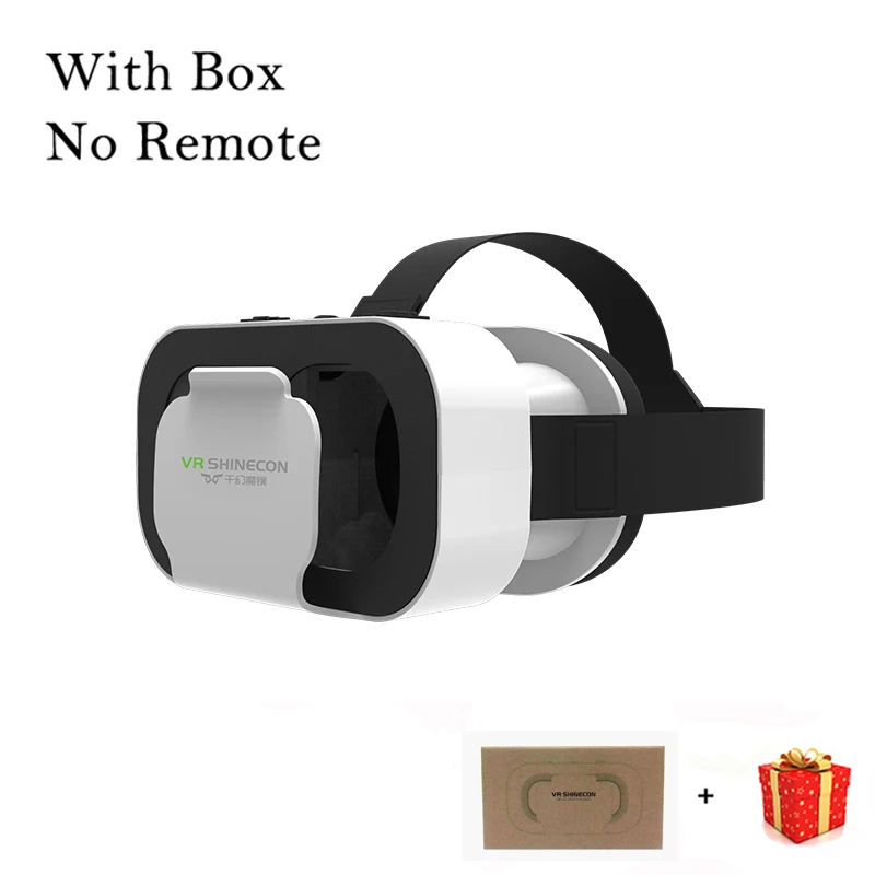 VR Shinecon G05A вр видео шлем виртуальной реальности очки 3D 3 D для iPhone Android VR смартфона умные виар игр смарт смартфонов дополненной телефона комплект видеоочки с экраном контролерами стерео активные нейрошлем - Цвет: With Box No Remote