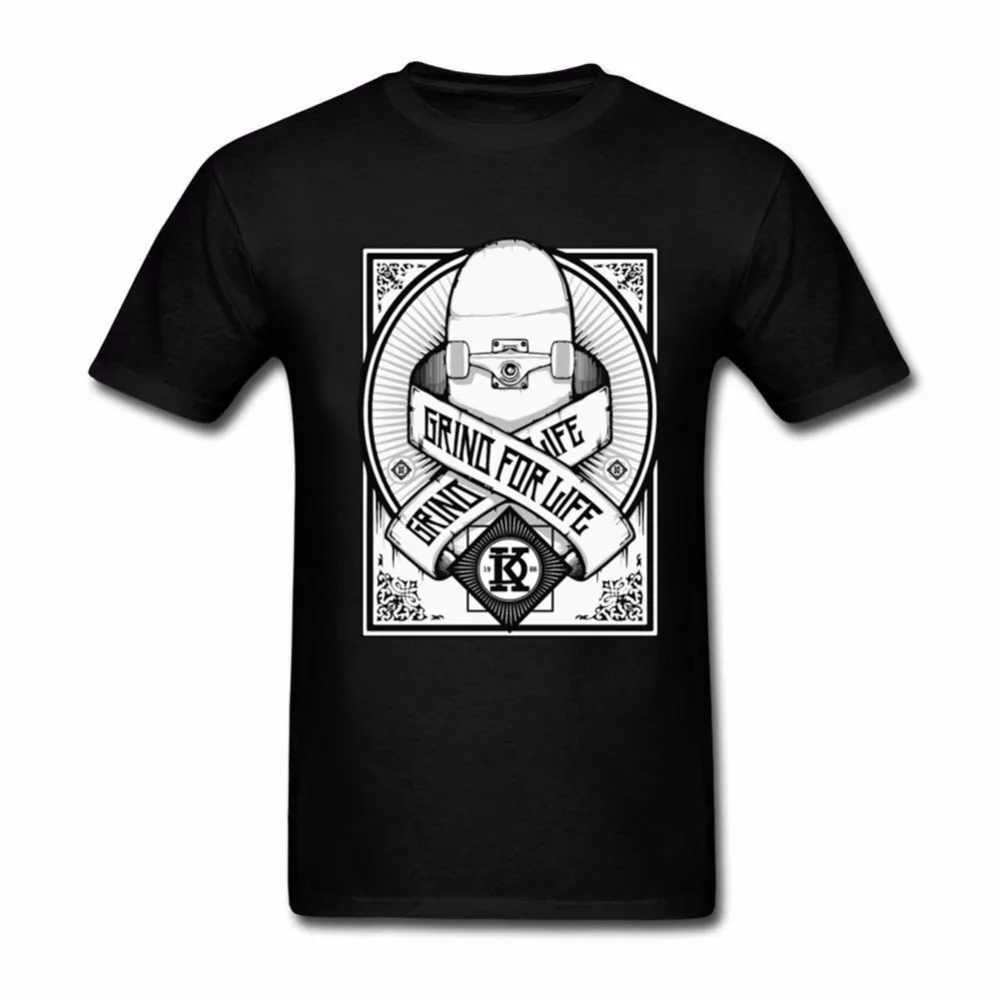 2018 New Skateboard T shirt Men Skater Longboard sk8 Short Sleeve Grind for life Men's compression Custom Summer Top Plus | Мужская
