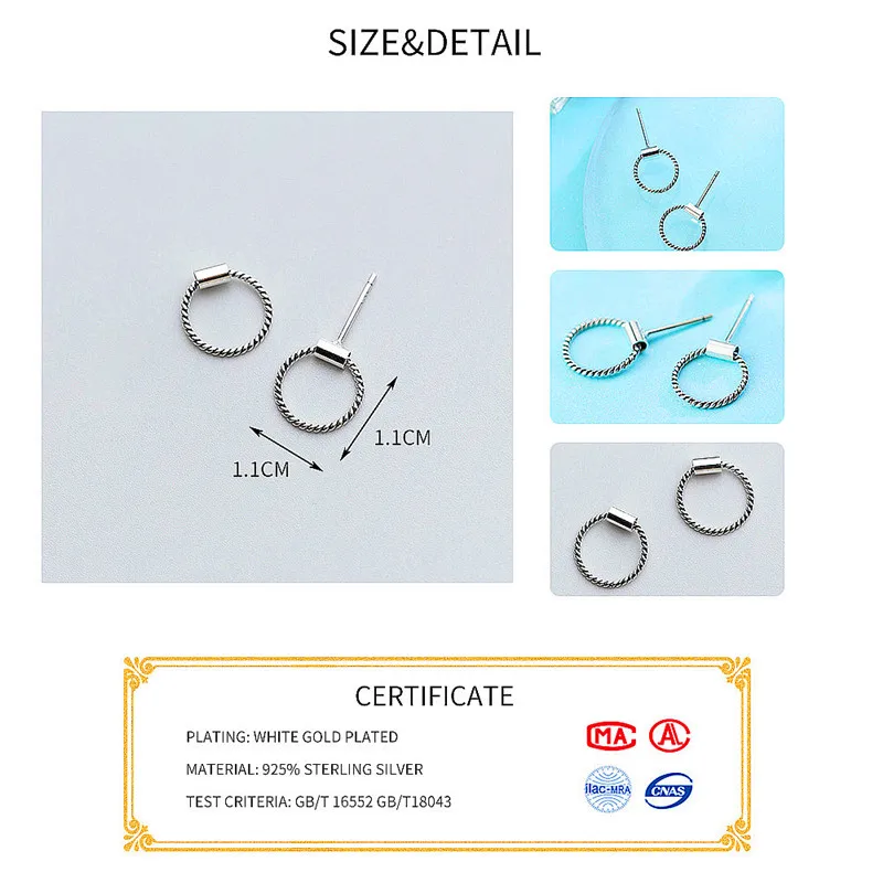 Женские и мужские серьги-гвоздики INZATT минималистичные геометрические круглые