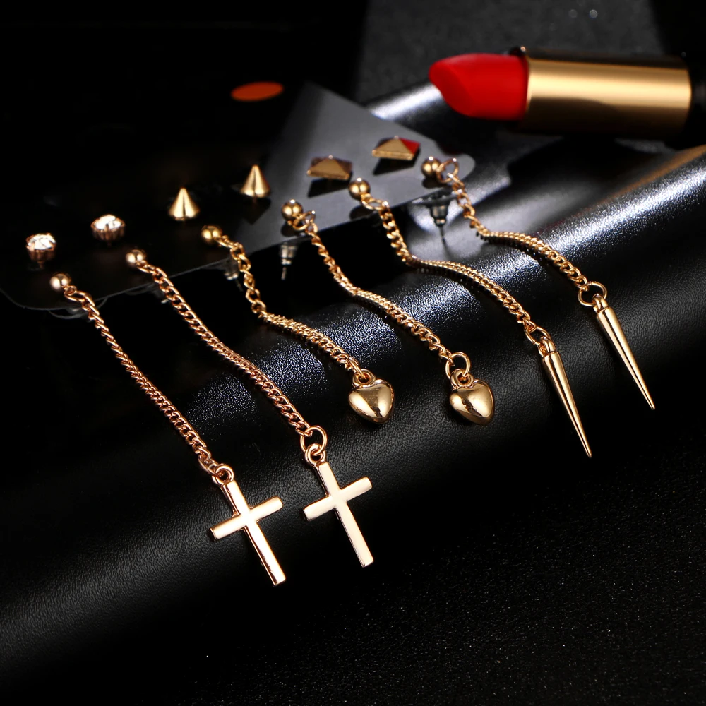 IF ME трендовые золотые серьги гвоздики для женщин смешанные Геометрические