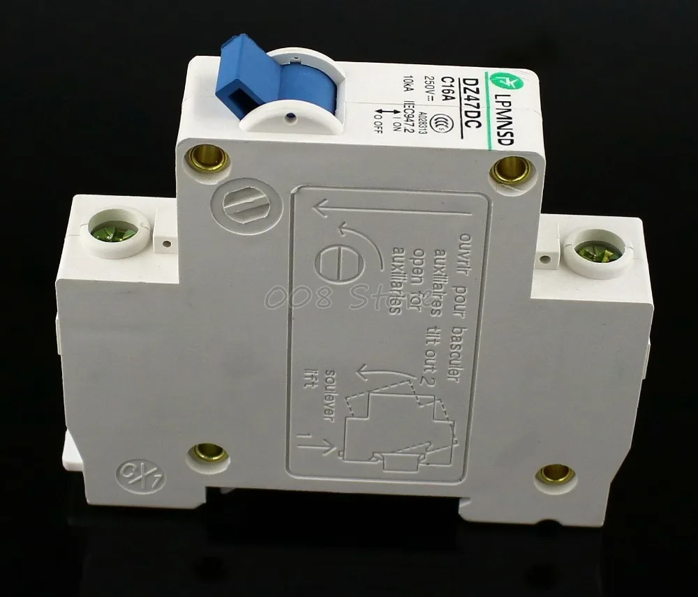 DZ47 DC 1P 16A 250V Solar energy Air breaker MCB Electric swich Antiflame|air breaker|breaker dcdc mcb |