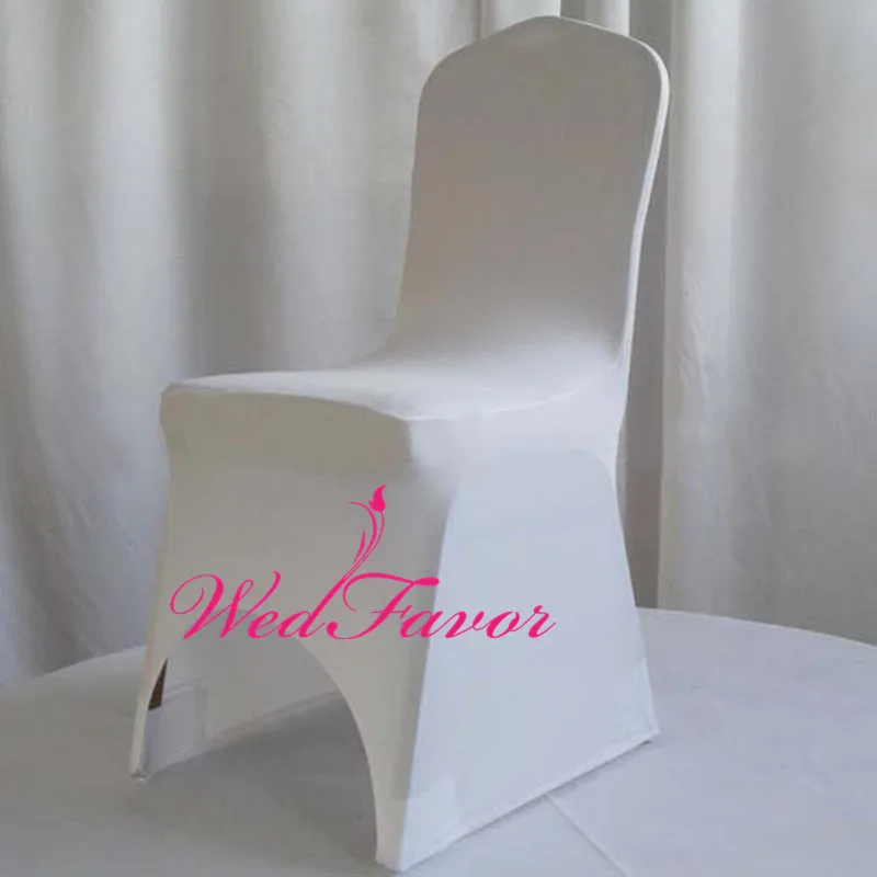 WedFavor 100 шт белые гофрированные сзади спандекс лайкра банкетные чехлы для стульев эластичные тянущиеся гофрированные чехлы на стулья для свадебных мероприятий