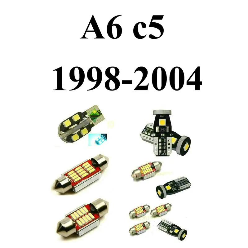 

LED Interior Car Lights For Audi a6 c5 1998-2004 Error Canceling Dome Reading Visor Door FootWell Trunk 19pc