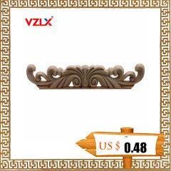 VZLX резьба по дереву, европейские наклейки из цельного дерева, украшение для цветочной мебели, аксессуары для дверей, угловой цветок, украшение для дома
