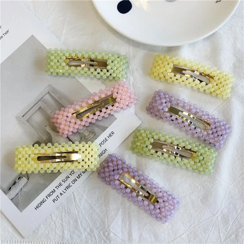 Ins Новая мода конфеты цвет геометрические заколки для волос женщин девочек