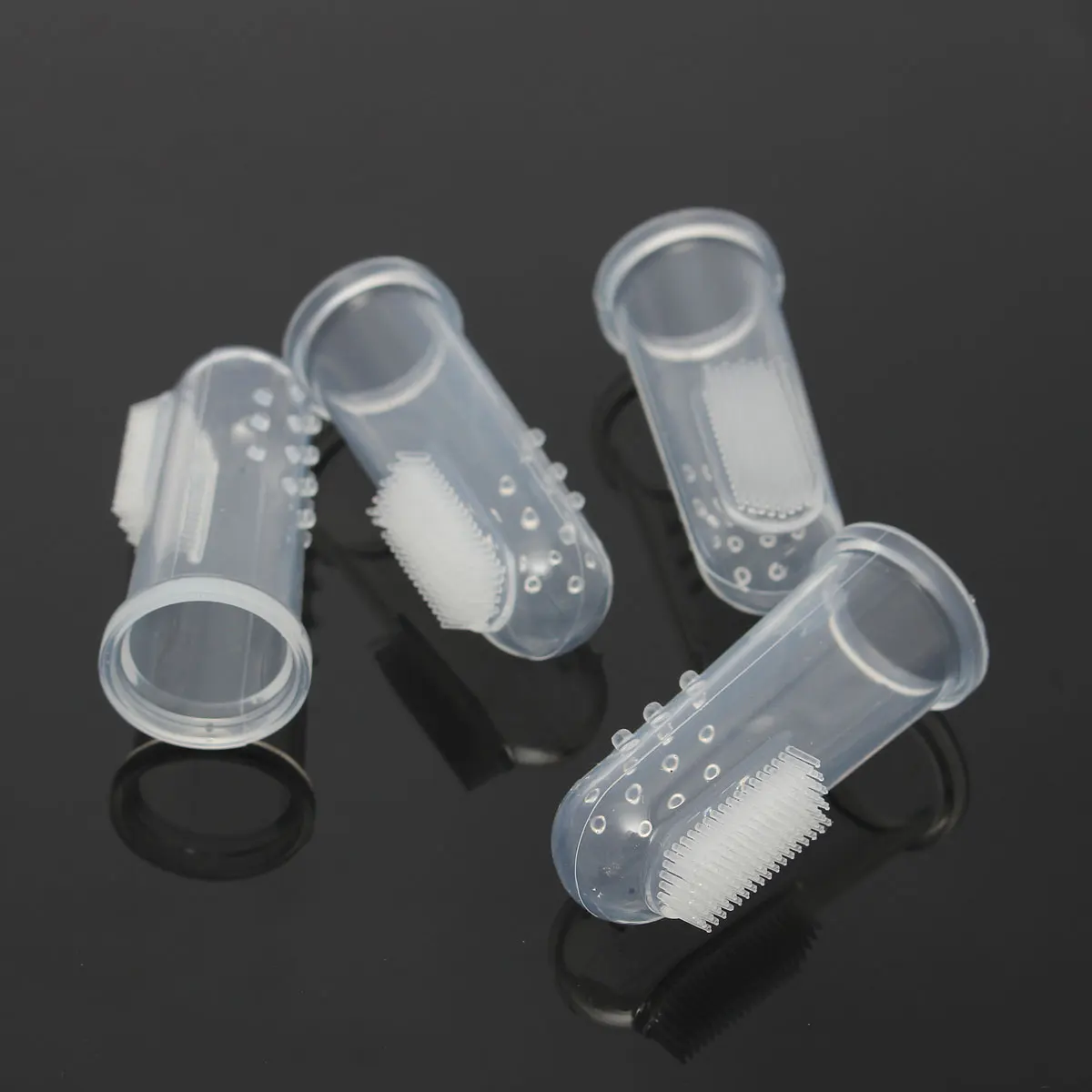 5 компл./лот Мягкая силиконовая безопасная детская зубная щетка для пальцев