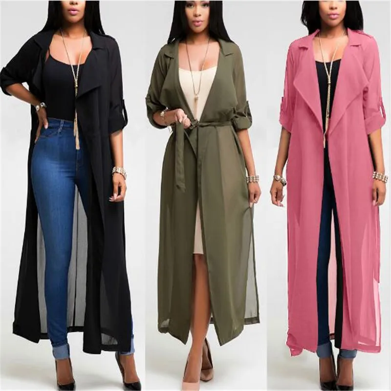 Женский шифоновый Кардиган с длинным рукавом летняя пикантная прозрачная