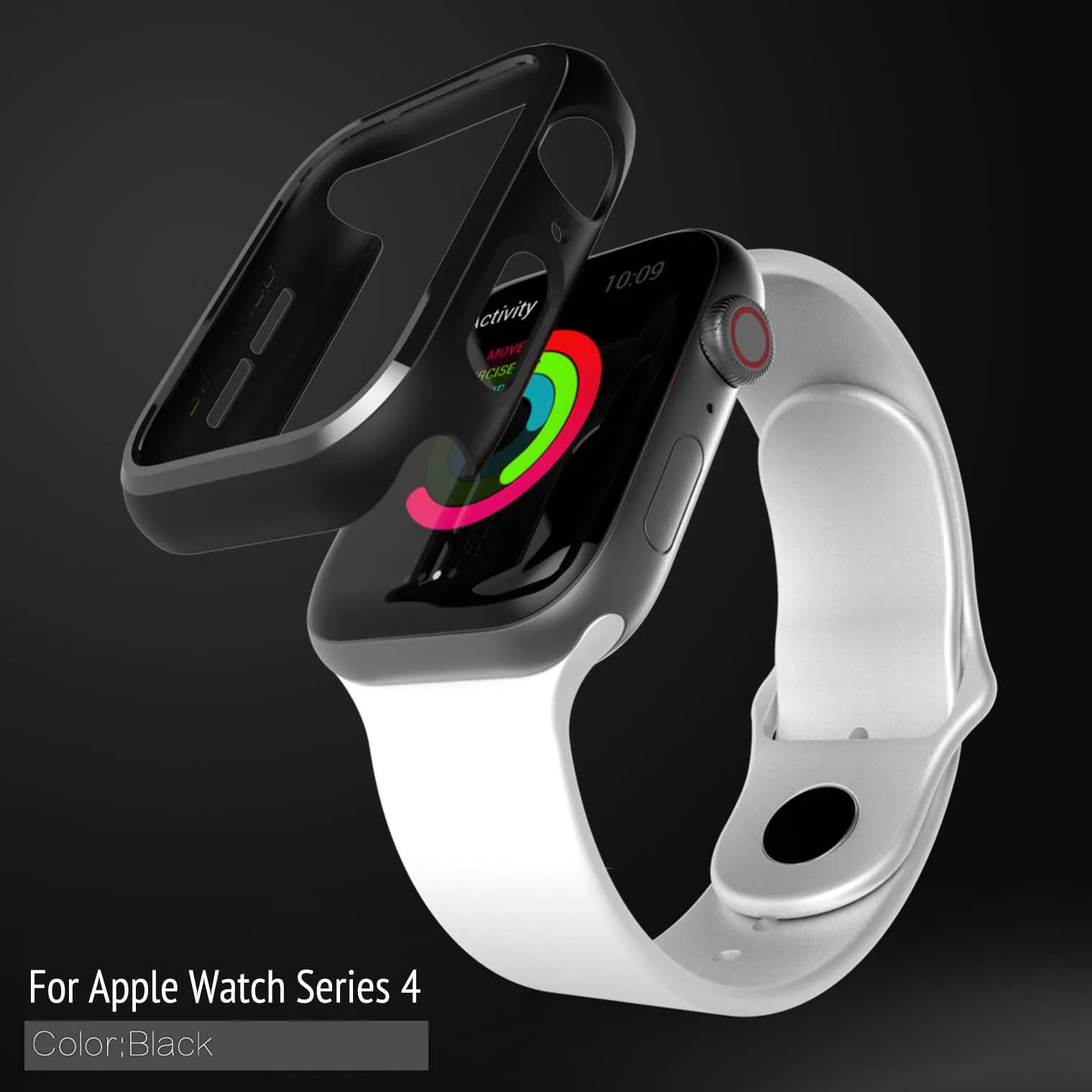 Black Бампер для apple watch series 1 2 3 4 5 PC чехол тонкий чехол для iWatch тонкий протектор пластиковая черная рамка 40 44 38 42 мм ремешок - Цвет ремешка: Black