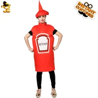 halloween cosplay tomato sauce jumpsuit adult women funny food party costume unisex fancy dress ketchup mascot suits