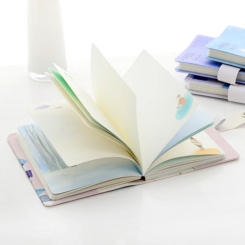 GO дом милый мультфильм блокнот с кошкой кожа Расписание Книга записная книжка