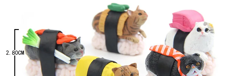 Kawaii милый суши десерт кошка фигурка мини животное домашний декор миниатюрное украшение для сада в виде Феи аксессуары современный бонсай фигурка