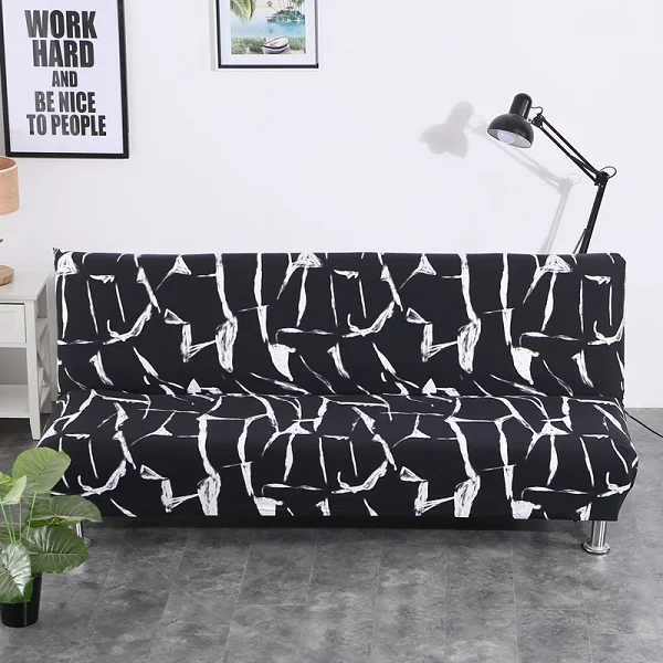 Black White Geometric Sofa Bed Cover Elastic Stretch Seat Covers For Couch Without Armrest fundas de sofa for Living Room - Цвет: 01
