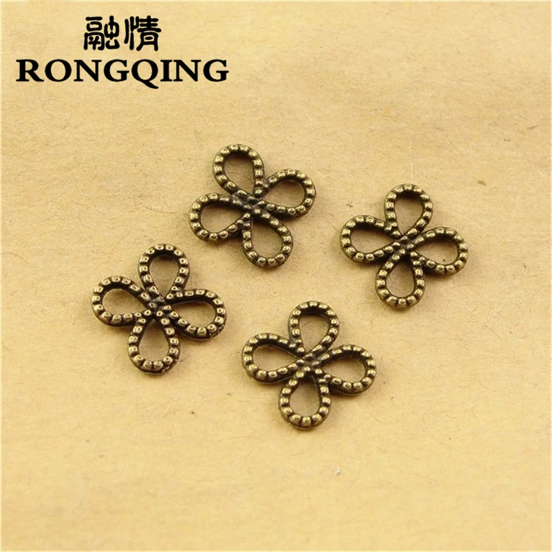 

RONGQING 8*8 мм 100 шт./лот медный цветок подвески ожерелья ручной работы модные ювелирные изделия Подвески DIY