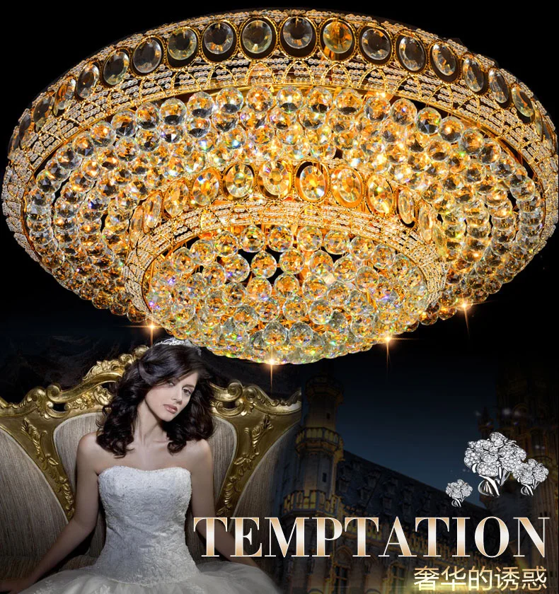 Круглая хрустальная лампа для гостиной освещение с дистанционным светодиодным