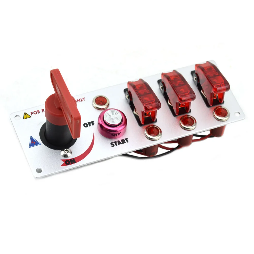 DC12V флип-вверх переключатель зажигания Панель для гоночного спортивного автомобиля модификация выключения+ переключатель зажигания+ тумблер