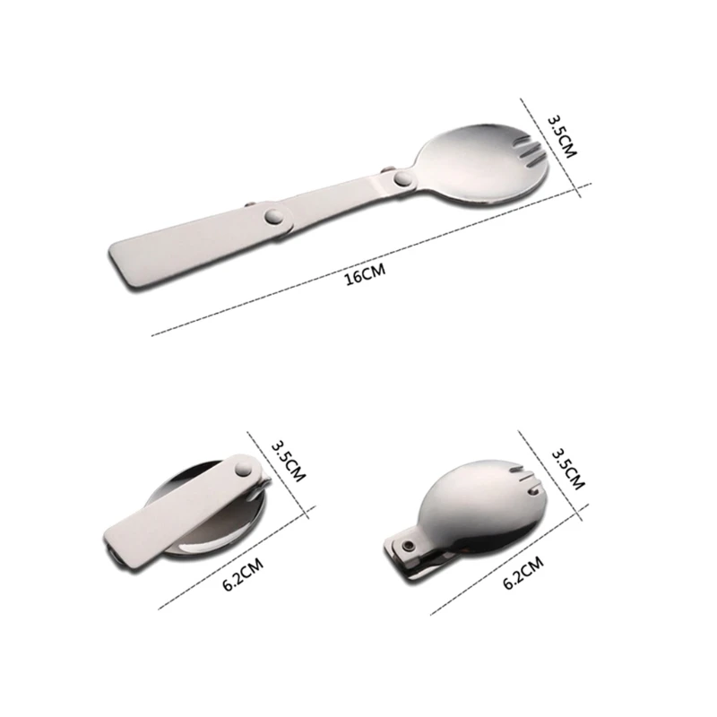 Портативная Складная столовая посуда из нержавеющей стали карманная вилка для