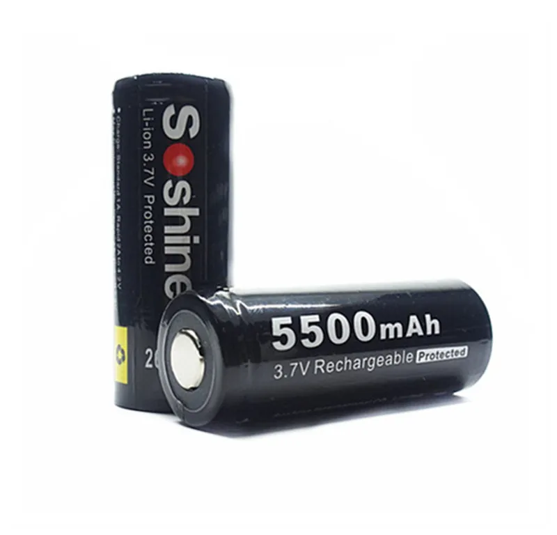 Soshine 3 7 V 5500mAh 26650 Аккумулятор Защищенный перезаряжаемый литий ионный аккумулятор