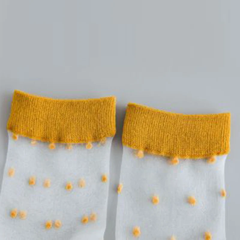 2019 Summer Women Long Socks Crystal Wire Thin Breathable Dot Elastic Funny Cute student wild Middle Tube More C | Женская одежда
