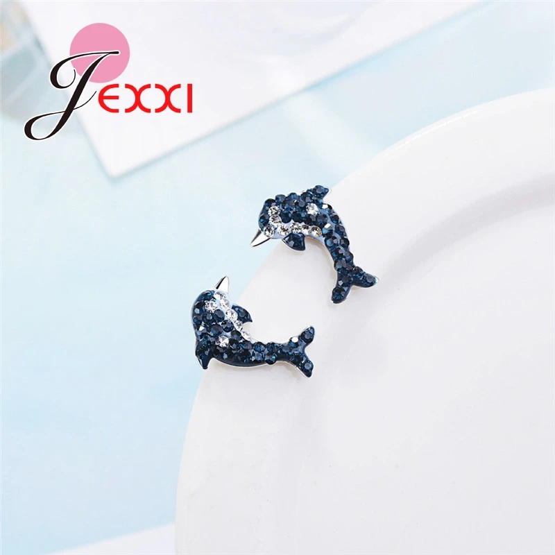 Gorgeous Top Quality 925 Sterling Silver Super Shinning Cubic Zirconia Cute Animal Shape Design Stud Earrings Jewelry For Women | Украшения