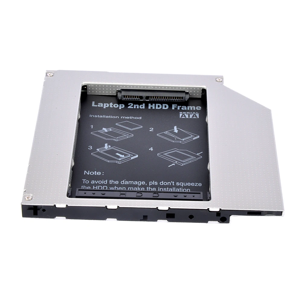 Sunvalley Универсальный 2-й HDD Caddy 9 мм/9,5 м SATA для SATA SSD чехол с поддержкой 2 ТБ жесткий диск чехол DVD/CD-ROM Оптический отсек для ноутбука