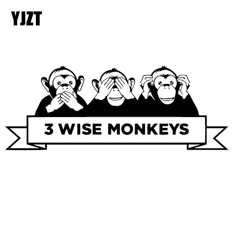 Виниловая наклейка 3 WISE MONKEYS YJZT 17 6 см * 7 креативное украшение кузова автомобиля