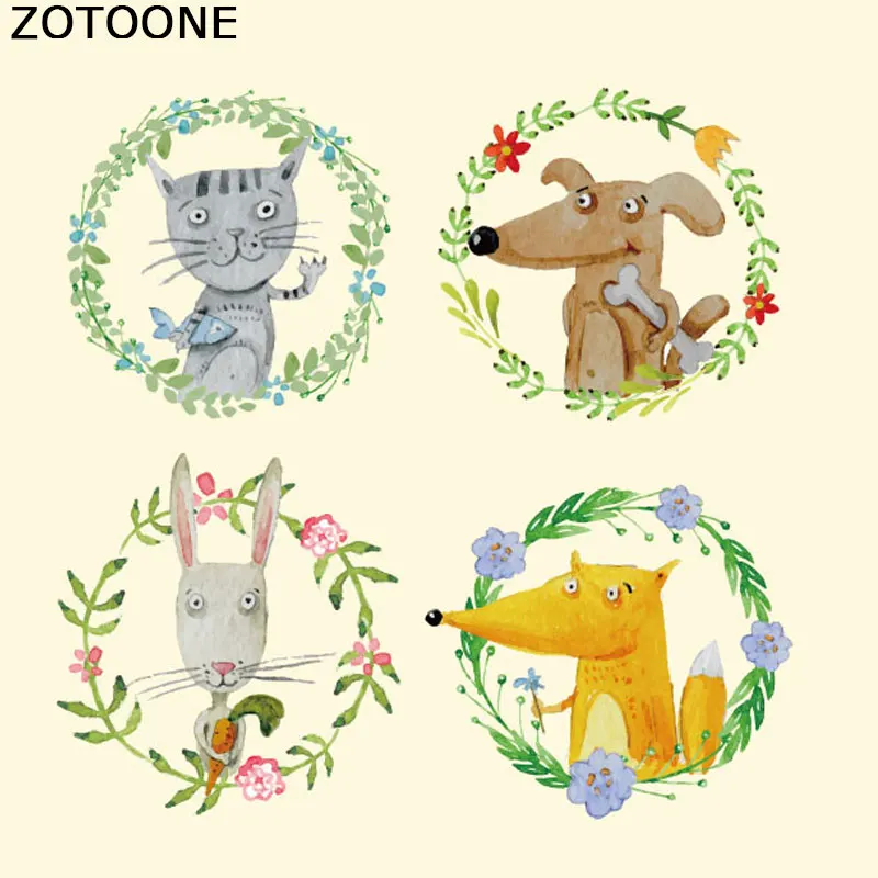 Нашивки ZOTOONE с животными для одежды A-level моющиеся нашивки утюгом футболок платьев
