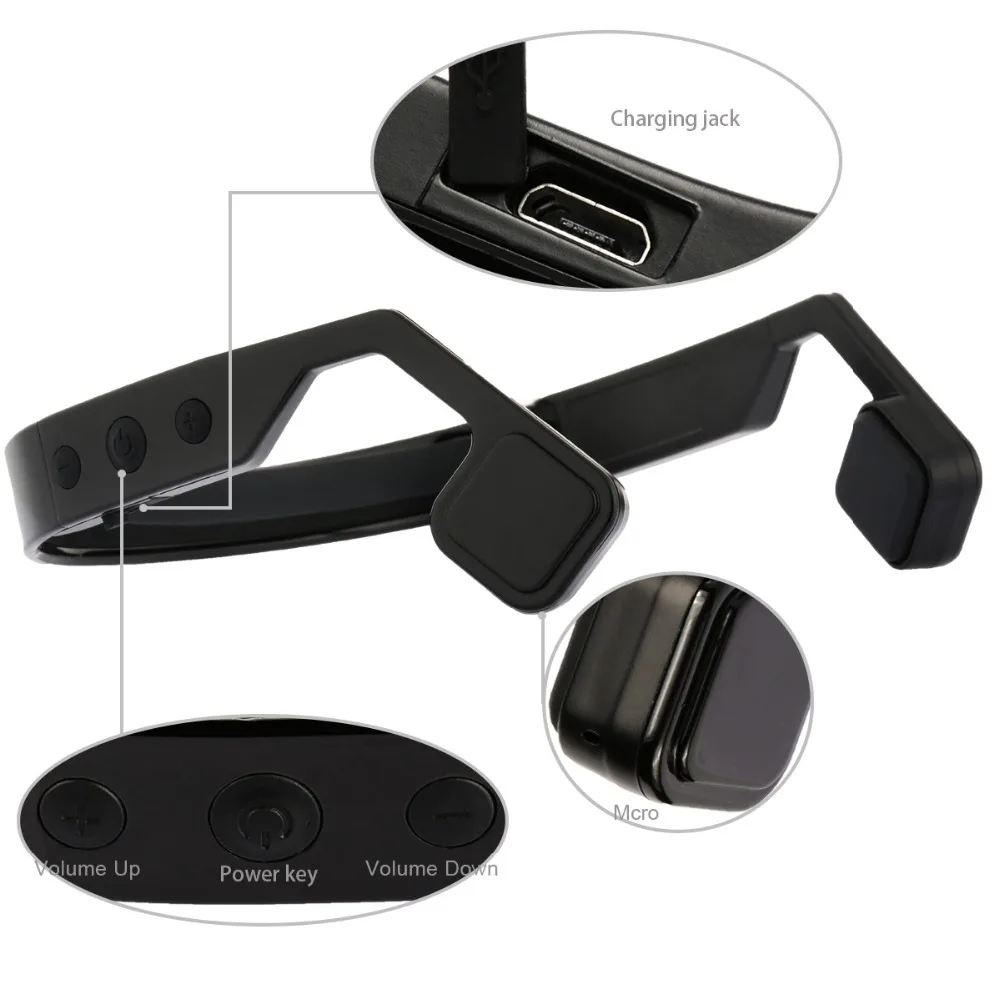 Костная проводимость Bluetooth стерео гарнитура спортивные наушники с микрофоном