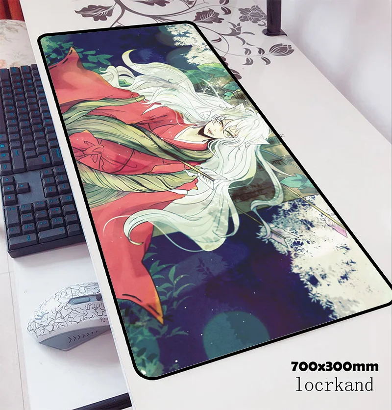 Коврик для мыши inuyasha 70x30 см игровой коврик в стиле аниме офисный Настольный