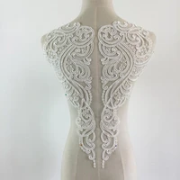 1piece ivory white black lace applique neckline collar appliques embroidery lace trim fabric cloth sewing patchwork diy craft