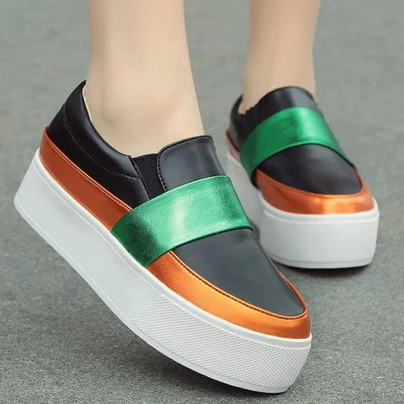 Новое Прибытие Весна 2016 Женщины Платформы Смешанные Цвета Повседневная Обувь
