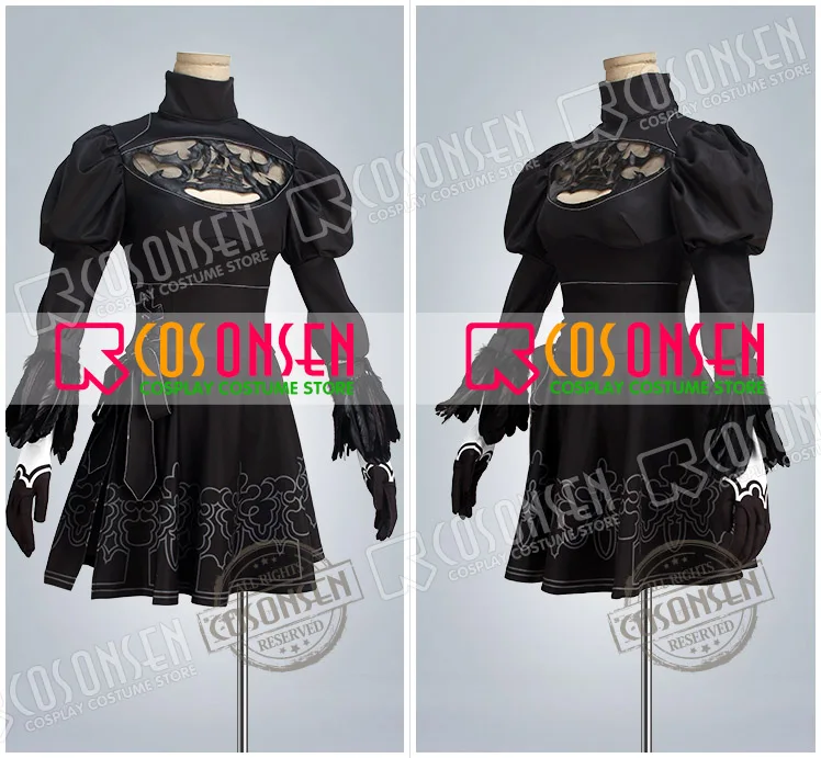 Костюм для косплея из игры NieR Automata 2B Heroine COSPLAYONSEN Черное женское платье с